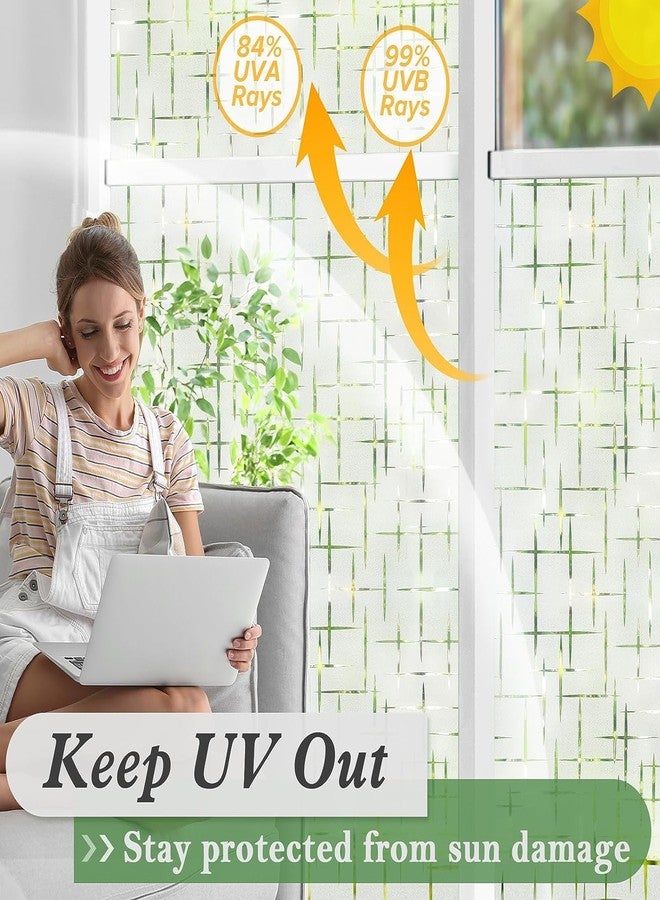 WALLMATE فيلم WALLMATE؟ لحماية خصوصية النوافذ، فيلم زجاجي مصنفر ذاتي اللصق ثابت لحجب الأشعة فوق البنفسجية (24 × 200 بوصة، بنمط مناجم مصنفر) - Image 4